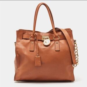 Michael by Michael Kors Large Brown Soft Leather Hamilton Tote.